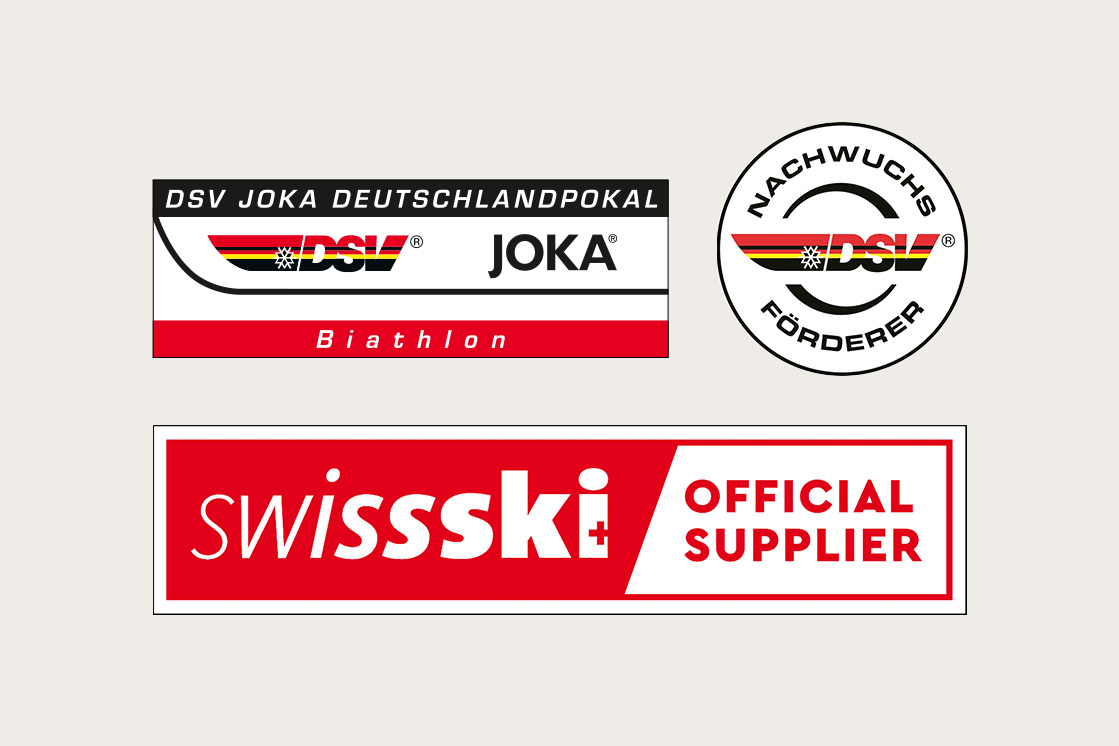 Kombiniertes Logo von SwissSki und JOKA mit dem Zusatz „Official Supplier“.